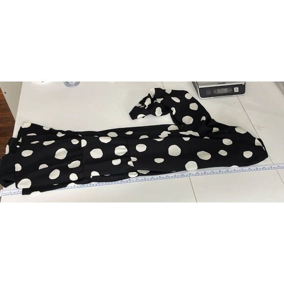 Who What Wear Black and White Polka Dot Baby Doll Dress Womens Size S - Picture 8 of 8